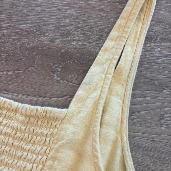 Old Navy Butter Yellow Fit & Flare Linen-Blend Midi Dress Color:Sweet Butter - Picture 8 of 8